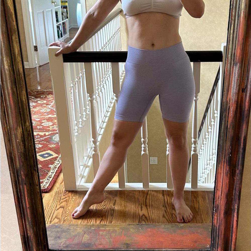 Purple lavender athletic shorts, size small-medium.